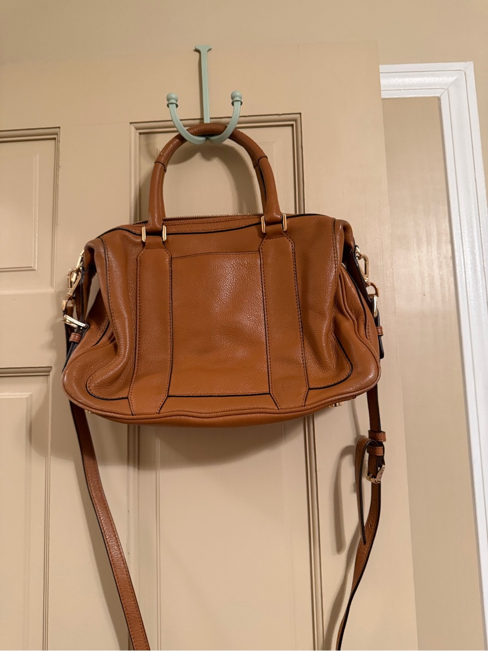 Michael Kors Caramel Pebbled Leather Satchel with Gold Hardware - Picture 2 of 11